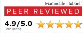 Martindale-Hubbell | Peer Reviewed 4.9/5.0 Stars Peer Rating