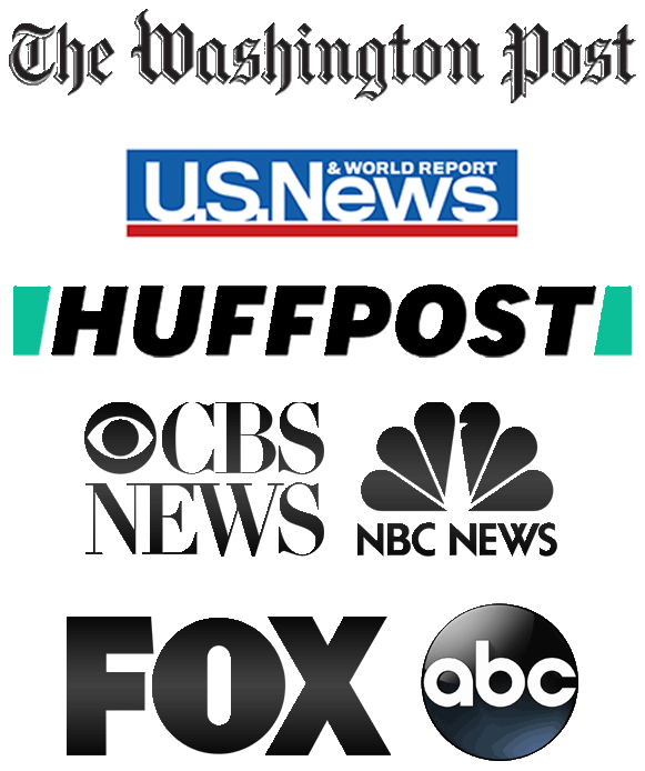 The Washington Post, U.S. News & World Report, HuffPost, CBS News, NBC News, Fox, ABC